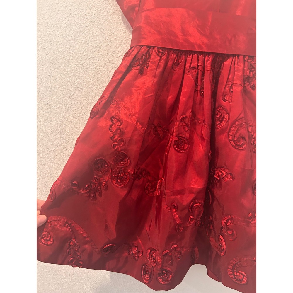 Cinderella Red Satin Floral Embroidered Holiday Party‎ Dress Toddler Girls 2T - Picture 2 of 5
